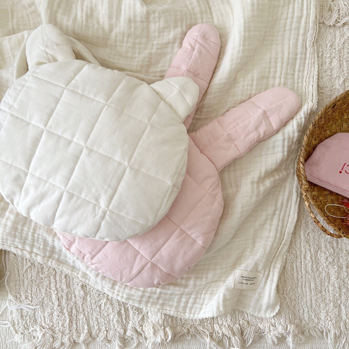 HKM-994515 Cartoon Pattern Pure Cotton Baby Pillow - Durable, Machine Washable, 27x30 CM
