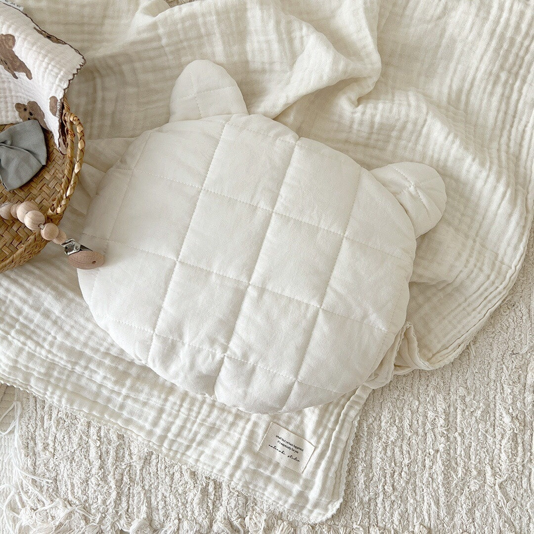 HKM-994515 Cartoon Pattern Pure Cotton Baby Pillow - Durable, Machine Washable, 27x30 CM
