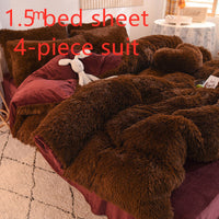 HKM-994515 Crystal Velvet Four-Piece Bedding Set in Personalized Fashion Style