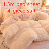 HKM-994515 Crystal Velvet Four-Piece Bedding Set in Personalized Fashion Style
