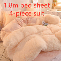 HKM-994515 Crystal Velvet Four-Piece Bedding Set in Personalized Fashion Style