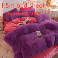 HKM-994515 Crystal Velvet Four-Piece Bedding Set in Personalized Fashion Style