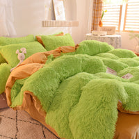 HKM-994515 Crystal Velvet Four-Piece Bedding Set in Personalized Fashion Style