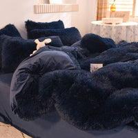 HKM-994515 Crystal Velvet Four-Piece Bedding Set in Personalized Fashion Style