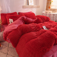 HKM-994515 Crystal Velvet Four-Piece Bedding Set in Personalized Fashion Style