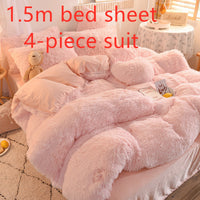 HKM-994515 Crystal Velvet Four-Piece Bedding Set in Personalized Fashion Style