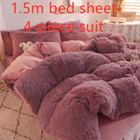 HKM-994515 Crystal Velvet Four-Piece Bedding Set in Personalized Fashion Style