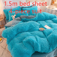 HKM-994515 Crystal Velvet Four-Piece Bedding Set in Personalized Fashion Style