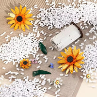 HKM-994835 Sunflower Building Blocks Toy Set for Creative Flower Decoration - 50 Pieces