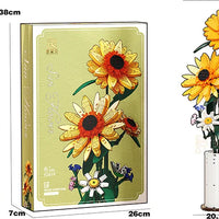 HKM-994835 Sunflower Building Blocks Toy Set for Creative Flower Decoration - 50 Pieces