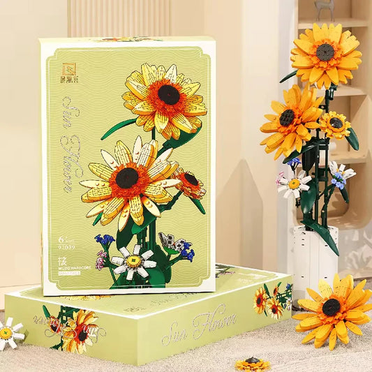 Sunflower Building Blocks Toy Set for Creative Flower Decoration - 50 Pieces