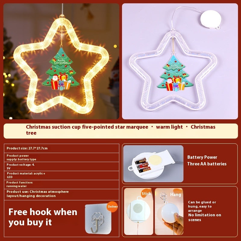 HKM-994963 Elegant LED Christmas Star Pendant Light for Holiday Window and Door Decoration