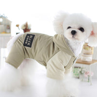 HKM-994963 Hooded Shoulder Cap Dog Clothing for Four-Legged Pets in Dark Green and Khaki