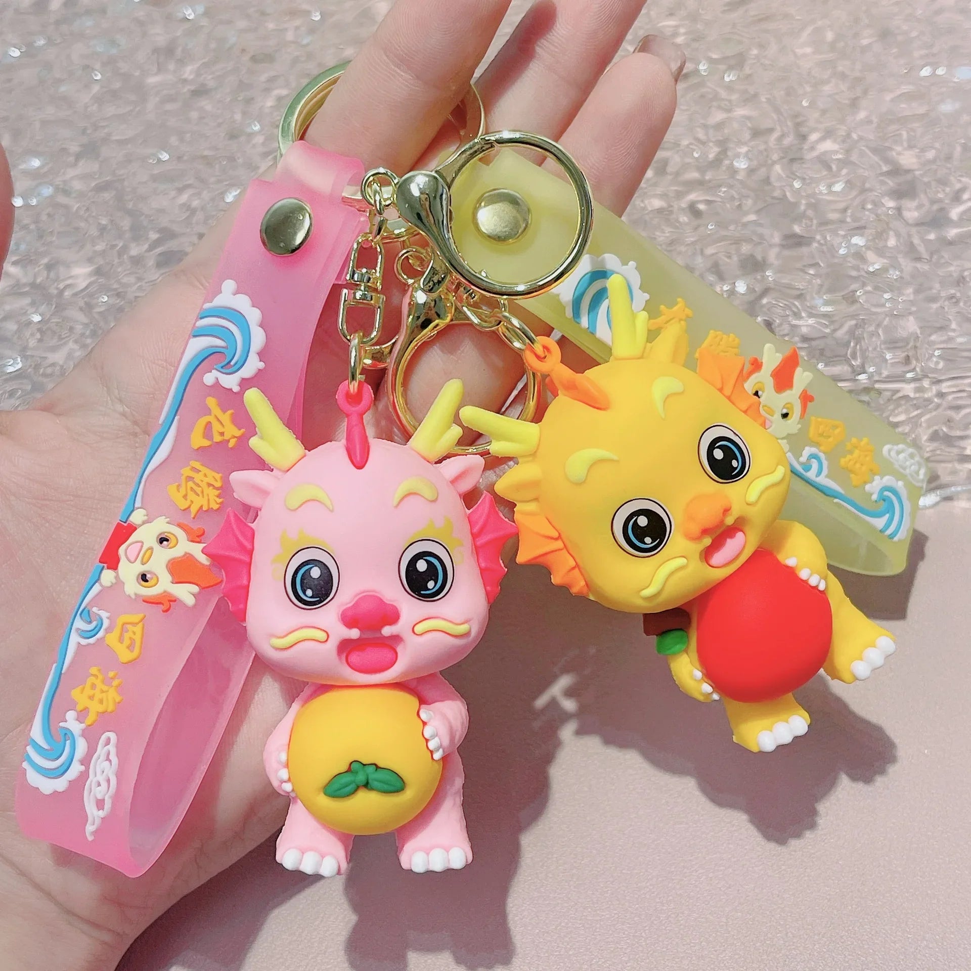 HKM-995027 Cartoon Dragon Key Chain for New Year - Kawaii Design, Perfect for Kids and Adults