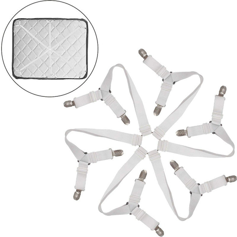 HKM-995027 Non-Slip Six-Sided Sheet Fixing Strap with Metal Buckle for Quilts and Bedding