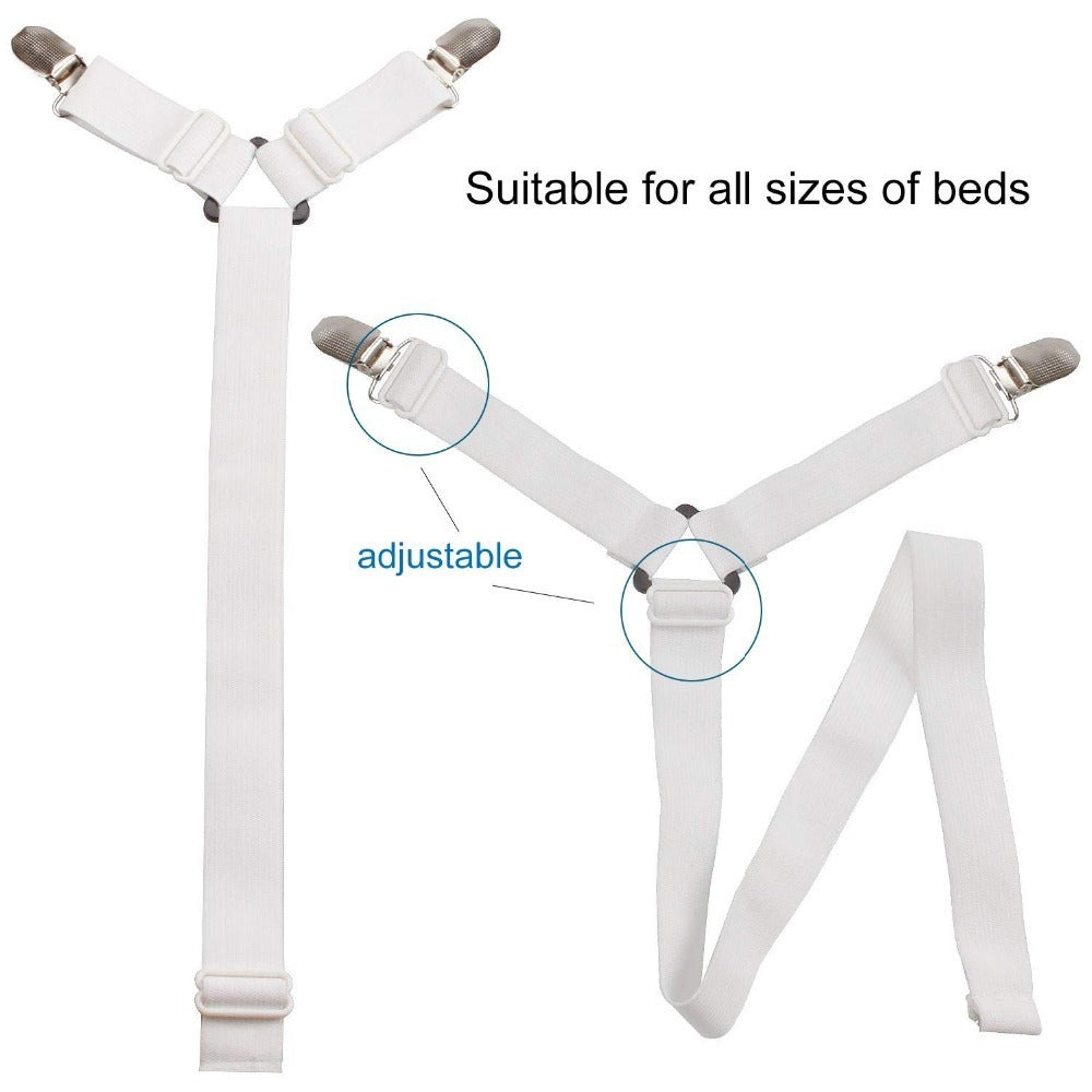 HKM-995027 Non-Slip Six-Sided Sheet Fixing Strap with Metal Buckle for Quilts and Bedding