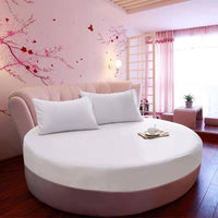 HKM-995155 Cotton Round Bed Sheet Set with Pillowcase – Simple Floral Design, 200cm x 200cm