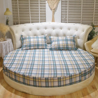 HKM-995155 Cotton Round Bed Sheet Set with Pillowcase – Simple Floral Design, 200cm x 200cm