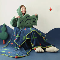 HKM-995347 Giant Dual-Purpose Coral Fleece Pillow Blanket for Cozy Comfort