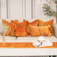 HKM-995411 Luxury Jacquard Velvet Pillowcase in Various Sizes - Soft Polyester for Living Room, Bedroom, Office