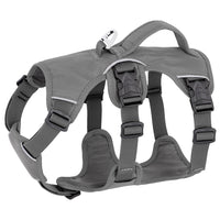 HKM-995539 Adjustable Dog Traction Chest Strap in Red and Grey with Oxford Fabric and Breathable Mesh