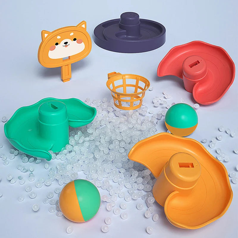 KTX-995603 Rolling Ball Slide Track Toy for Parent-Child Interaction - Educational Building Block Puzzle with Slide Balls