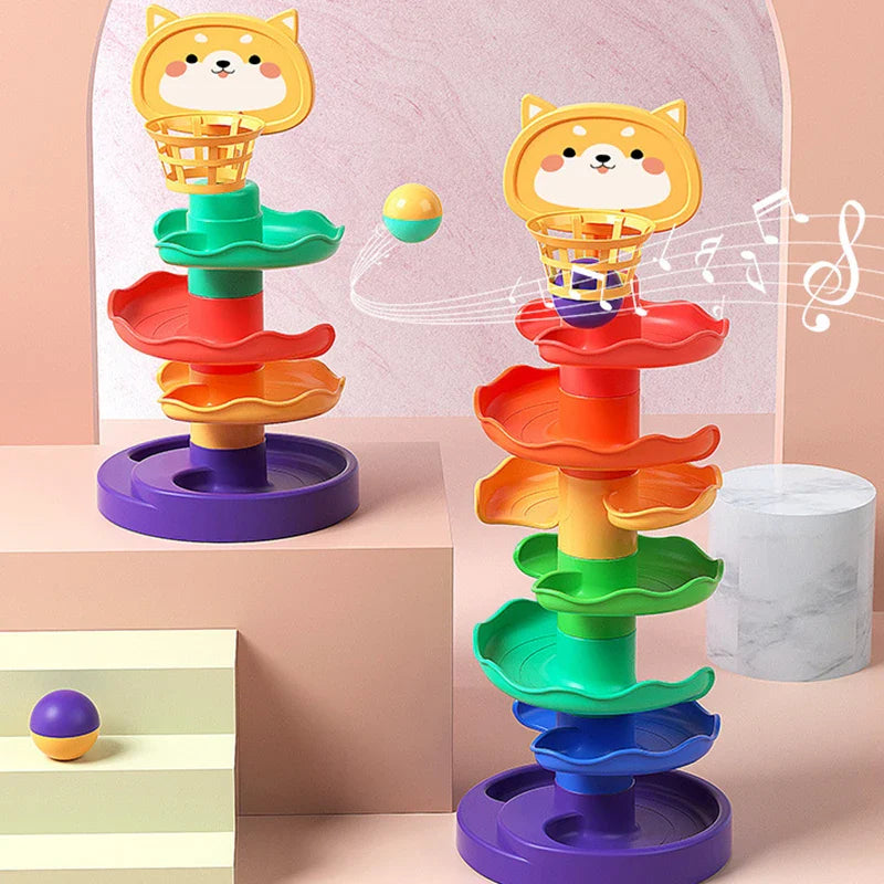 KTX-995603 Rolling Ball Slide Track Toy for Parent-Child Interaction - Educational Building Block Puzzle with Slide Balls