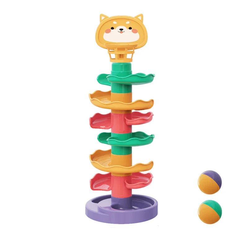 KTX-995603 Rolling Ball Slide Track Toy for Parent-Child Interaction - Educational Building Block Puzzle with Slide Balls