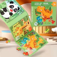 HKM-995923 Magnetic Foldable Puzzle Book with Cartoon Animal and Transportation Themes for Kids Age 2-7