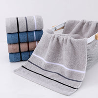 HKM-995923 Thickened Cotton Towel - Soft, Absorbent, 33x72cm, Available in Camel, Navy, Silver Grey