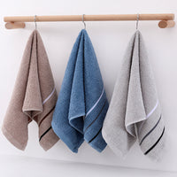 HKM-995923 Thickened Cotton Towel - Soft, Absorbent, 33x72cm, Available in Camel, Navy, Silver Grey