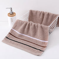 HKM-995923 Thickened Cotton Towel - Soft, Absorbent, 33x72cm, Available in Camel, Navy, Silver Grey