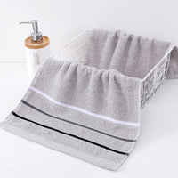 HKM-995923 Thickened Cotton Towel - Soft, Absorbent, 33x72cm, Available in Camel, Navy, Silver Grey