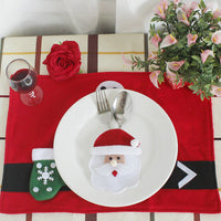 HKM-996115 Christmas Theme Cutlery Set - Snowman, Elf & Cartoon Designs in Non-Woven Material
