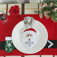 HKM-996115 Christmas Theme Cutlery Set - Snowman, Elf & Cartoon Designs in Non-Woven Material