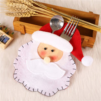 HKM-996115 Christmas Theme Cutlery Set - Snowman, Elf & Cartoon Designs in Non-Woven Material