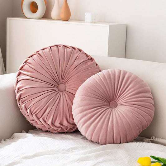 HKM-996307 Round Pumpkin Pillow for Living Room Sofa - Soft Plush in Various Colors