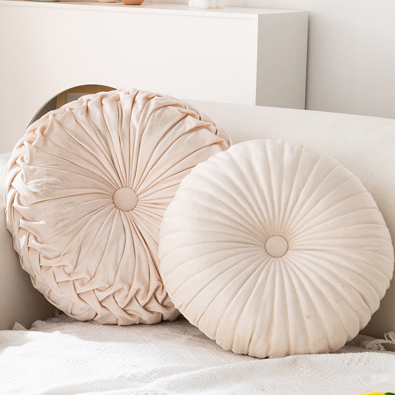 HKM-996307 Round Pumpkin Pillow for Living Room Sofa - Soft Plush in Various Colors