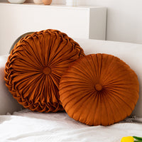 HKM-996307 Round Pumpkin Pillow for Living Room Sofa - Soft Plush in Various Colors