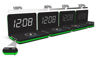 HKM-996371 Foldable Wireless Charging Subclock with LED Display - Compact Design, External Power Supply, Plastic Shell and Mirror
