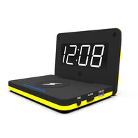 HKM-996371 Foldable Wireless Charging Subclock with LED Display - Compact Design, External Power Supply, Plastic Shell and Mirror