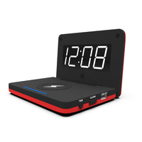 HKM-996371 Foldable Wireless Charging Subclock with LED Display - Compact Design, External Power Supply, Plastic Shell and Mirror