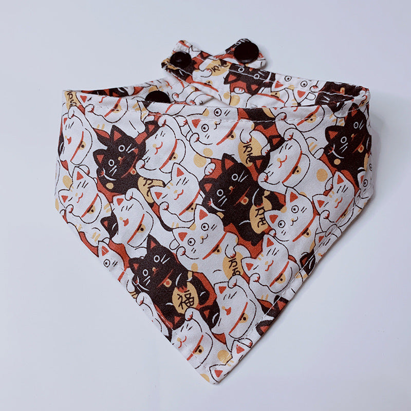 HKM-996435 Cartoon Lucky Cat Cotton Scarf - Versatile Accessory for Everyday Use