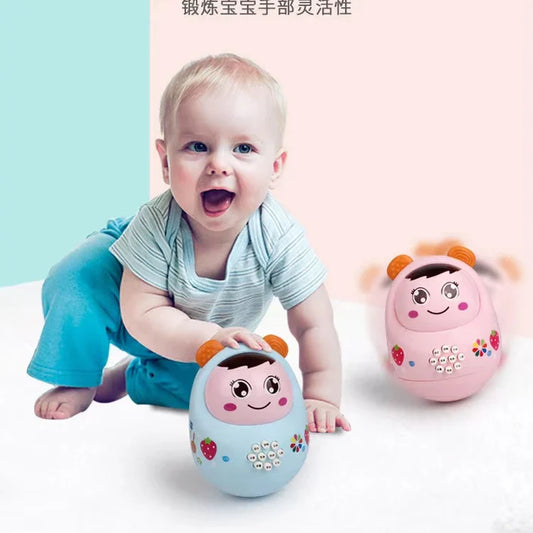 Interactive Baby Tumbler Rattle with Music and Lights for Early Learning and Play