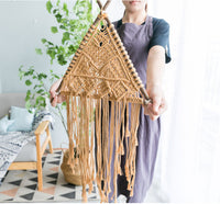 HKM-996499 Nordic Macrame Wall Hanging Tapestry with Natural Branches and Flowing Tassels