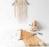 HKM-996499 Nordic Macrame Wall Hanging Tapestry with Natural Branches and Flowing Tassels
