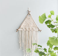 HKM-996499 Nordic Macrame Wall Hanging Tapestry with Natural Branches and Flowing Tassels