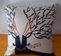 HKM-996563 Cartoon Design Linen Pillow Cover with Polyester Fiber Filling - 45x45cm