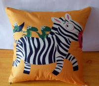 HKM-996563 Cartoon Design Linen Pillow Cover with Polyester Fiber Filling - 45x45cm
