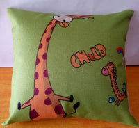 HKM-996563 Cartoon Design Linen Pillow Cover with Polyester Fiber Filling - 45x45cm